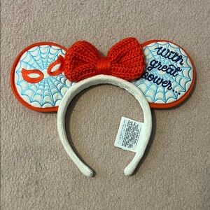 Marvel Red and White Web Design Minnie Ears Headband